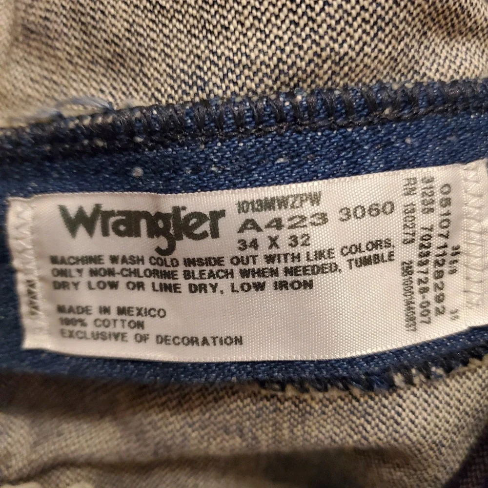 Wrangler Cowboy Cut Jeans Men 34x32 Dark Denim Original Fit‎ Competition Rodeo - Picture 4 of 10
